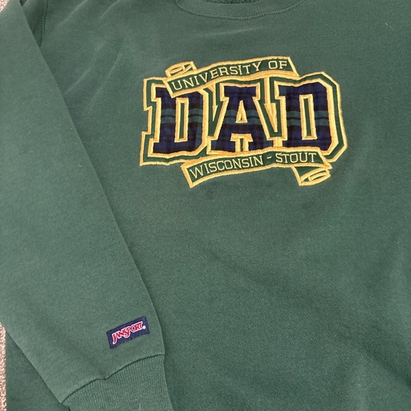 Jansport Vtg University of Winsconsin Stout Dad Sweatshirt‎ Sweater Mens Large - Picture 2 of 7